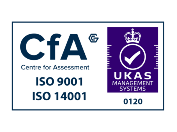 CfA Cert Logo Colour UKAS ISO 9001 and ISO 14001